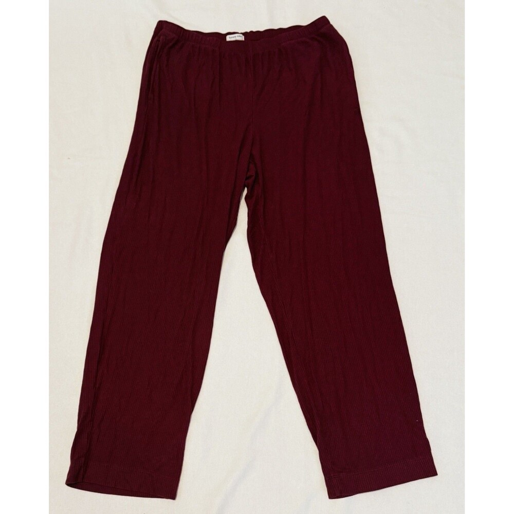 Tommy John Lounge Pajama Pants Womens Large Burgundy Plum Ribbed Comfy Cozy
